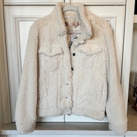Esqualo Cream Teddy Sherpa Jacket – Size Medium - Picture 1 of 3